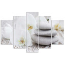 5 stykke lærredsprint Orchid Zen Spa Stones