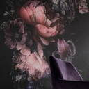 Sort blomstertapet Fototapet til stue Soveværelse 2,70 x 1,59 cm