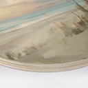 Houten Wanddecoratie Rustig strand in pastelkleuren - Cheney - Rond