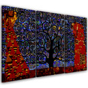 3 stykke lærredstryk Blå Tree Of Life Abstraktion