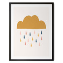 Poster Pluie joyeuse dans des tons pastels - Menina Lisboa