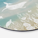 Rundt billede af undervandsverdenens paradis - Ombre - Kikki Belle – print på aluminium (Alu-Dibond)