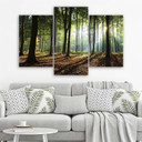 3 stykke lærred Print Skovtræer Solstråler