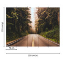 Brunt og grønt non-woven tapet Designwalls road trip natur landskab