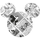 Selvklæbende vlies tapet - Mickey Head Comic Cartoon - 125 x 125 cm