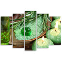 5 stykke lærredsprint Grøn Zen Spa Candle
