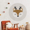 Muursticker Kinderkamer - Schattig rendier - Orara Studio - Rond
