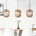 Pendelleuchte Willi, braun, 130 x 105 cm, Bambus Pendellampe, dimmbar
