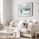 Poster Gioco di Colori Astratto Blu Arancione - Cheney