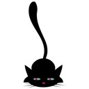 Sticker mural - Chat noir aux aguets