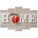 5-delt lærredsprint, Home Sweet Home Beige
