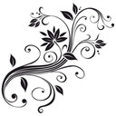 Sticker mural - Ornement Fleuri Abstrait