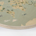 Houten Wanddecoratie Wereldkaart - Wereld van de Dieren - Oliver Robins - Rond