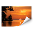 Zelfklevende Poster - Evening at the Lake