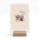 Bordskærm Retro Radio blomster - Frida Floral Studio