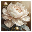 Canvasbillede, pæon beige malet