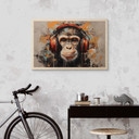 Plakat drewniany DJ małpa ze słuchawkami - Magnusson