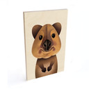 Plakat drewniany Quokka do pokoju dziecięcego - brązowy