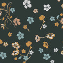 Blomstertapet sort gul - naturlig tapetdesigner - fleece tapet blomster
