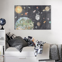 Glasbild Sonnensystem mit Planeten und Erde - Ms Tiff