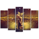 5 stykke lærredstryk Buddha Abstrakt Zen Brown
