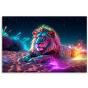 Canvas print neon løve natur abstraktion