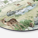 Tableau sur alu-Dibond rond Kikki Belle - Forêt de cerfs