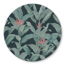 Glasbillede - Urban Jungle Tropical Leaves Green - Bloomery Decor - Round