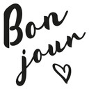 Wallsticker Spejlklistermærke bon jour + hjerte