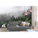 non-woven tapet FoggyFirTrees landskabstræ fototapet Designwalls i grøn og hvid 