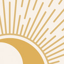 Papier peint soleil & lune | Rayons de soleil dorés - KsanaKalpa
