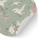 Naklejka na ścianę Żurawie w kolorze zielonym - Bloomery Decor - Okrągła