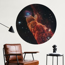Naklejka na ścianę James Webb Telescope - Cosmic Whirlwind Herbig Haro 49/50 - Round