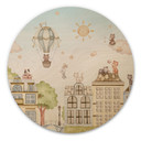Houten Wanddecoratie Katten over de Daken - Oliver Robins - Rond
