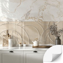 Samoprzylepny panel ścienny do kuchni Abstract rings beige - Grande