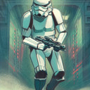 Vlies Fototapete - Mandalorian Stormtrooper Print - 200 x 280 cm