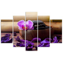5 stykke lærredsprint Orchid Zen Spa Stones