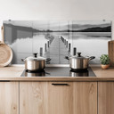 Stænkplade - Panoramasø - sort/hvid