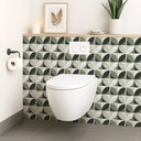 Naklejki na płytki Abstract Flower Pattern - zielone - zestaw 12 sztuk