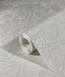 Tapet med dekorative damaskmotiver grå ornamental 