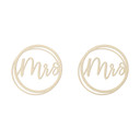 Drewniany napis ślubny Mrs and Mrs - Topola