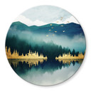 Tableau sur verre rond SpaceFrog Designs - Matin calme