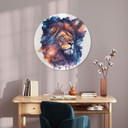Vægcirkel Heine - Strong Lion – print på aluminium (Alu-Dibond)