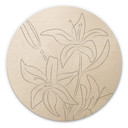 Obraz drewniany 1X Studio - Line Art Floral - Minimalistyczne kwiaty - Okrągły