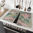 Kogeplade med tropiske blade i junglen pink - Bloomery Decor