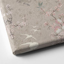 Obraz na płótnie Cranes in a Cherry Blossom Rush Beige - Bloomery Decor