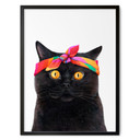 Poster Chat noir avec bandana - Korenkova