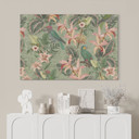 Billede jungle med papegøjer grøn - Bloomery Decor – print på aluminium (Alu-Dibond)