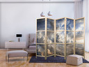 Japanischer Paravent, Raumteiler freistehend, Trennwand - Golden Reflections on Clouds Foretelling D