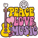 Wallsticker Peace Love Music 2